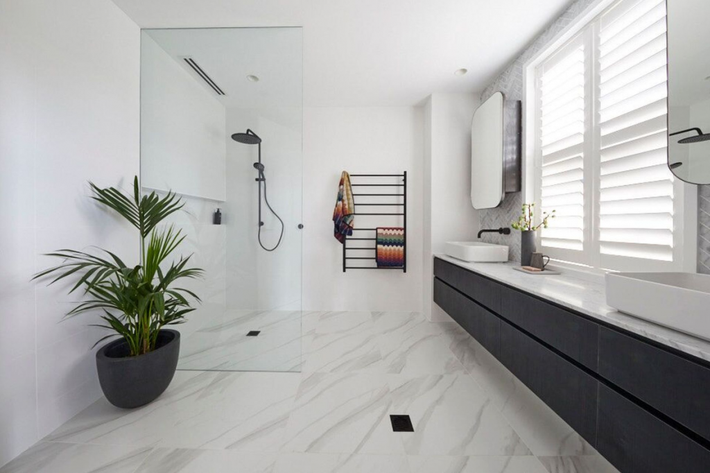 Kerrie and Spence's master ensuite on The Block 2018