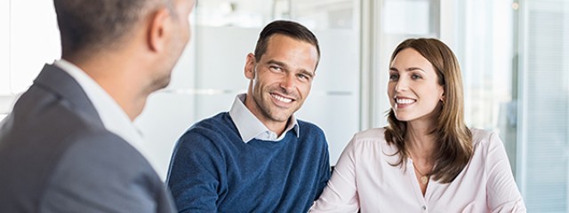 Couple discussing a home loan