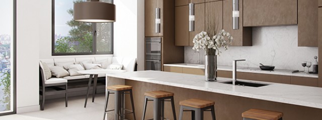 Brown and cream kitchen