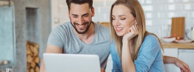 Couple researching property