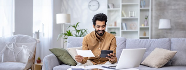 Man doing tax returns